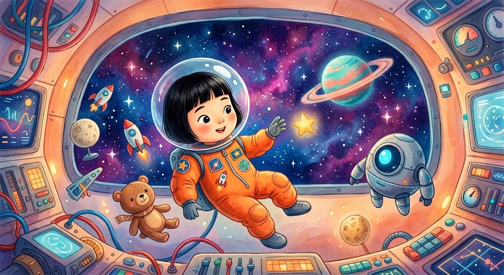 Sample book page - space explorer